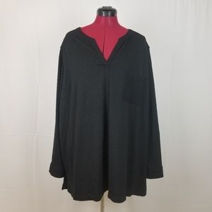 Women's Ava & Viv Tunic Top Plus Size 3x Black